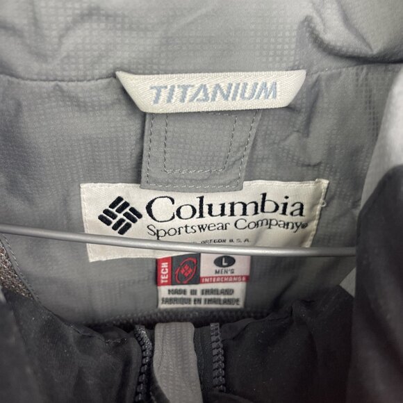 VTG Columbia Shell Jacket Mens L Titanium Omni Tech Interchange Waterproof Read - Picture 7 of 16